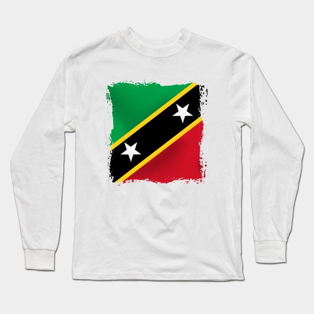 Saint Kitts dan Nevis artwork Long Sleeve T-Shirt by SASTRAVILA